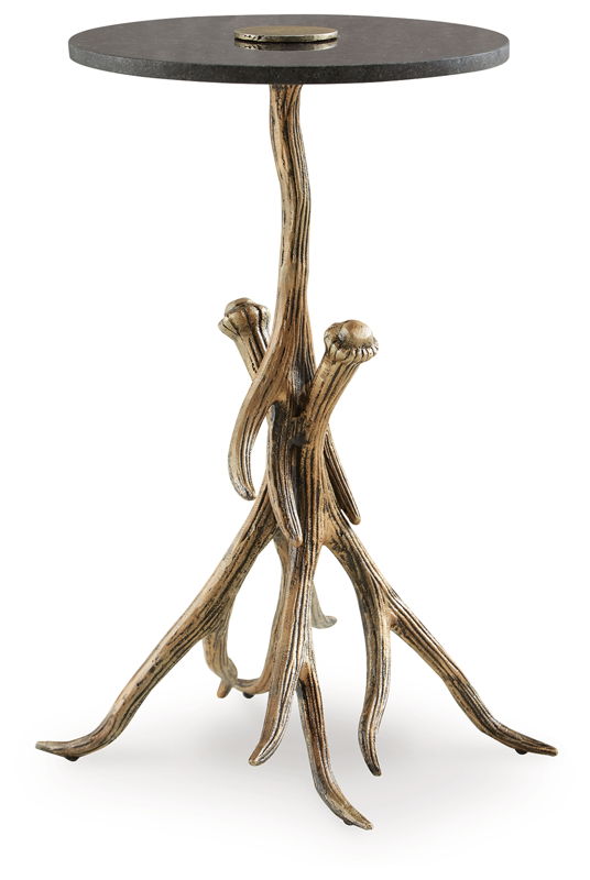 Lemkins - Accent Table - Black / Antique Gold Finish