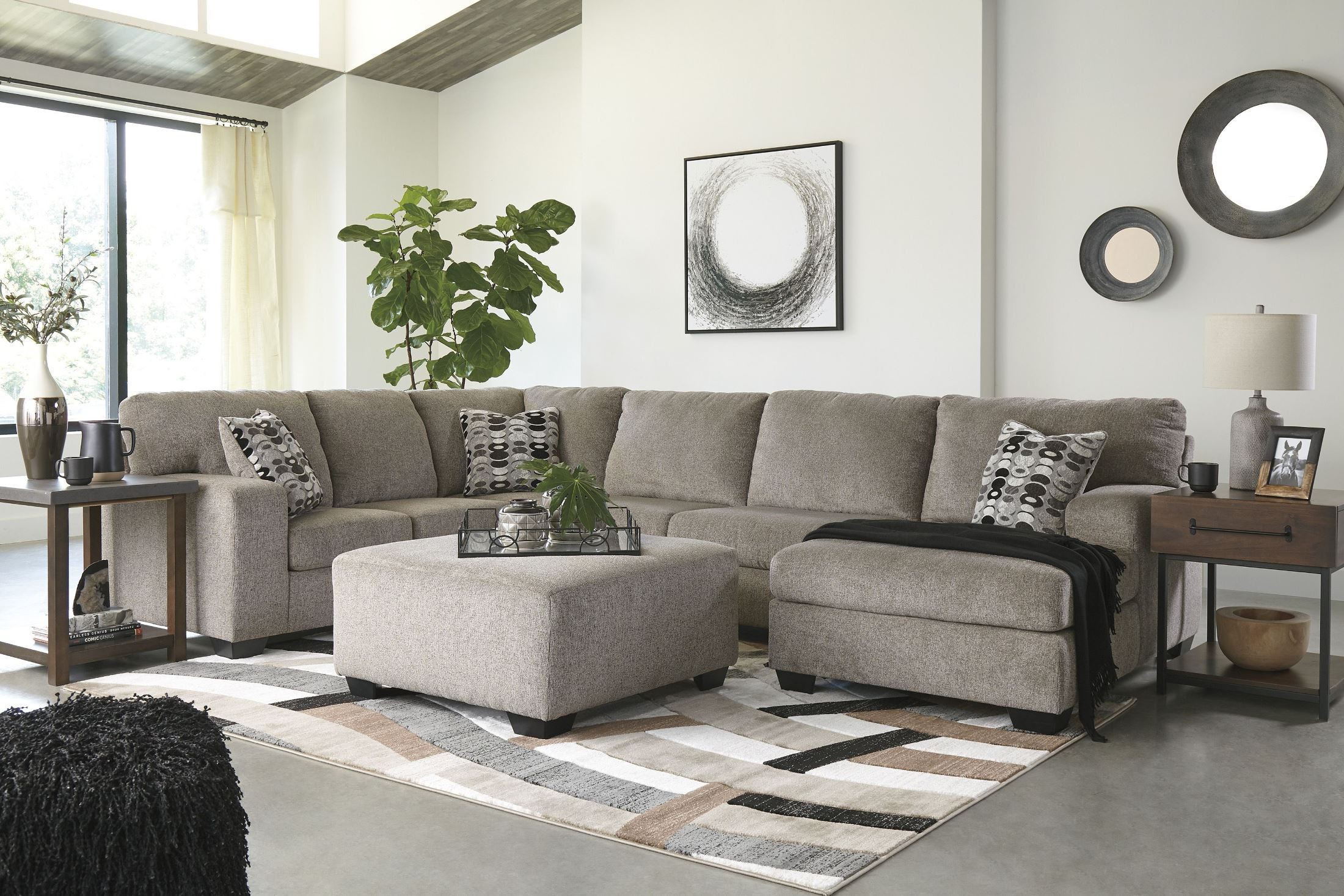 Ballinasloe - Right Arm Facing Corner Chaise 3 Pc Sectional - Platinum