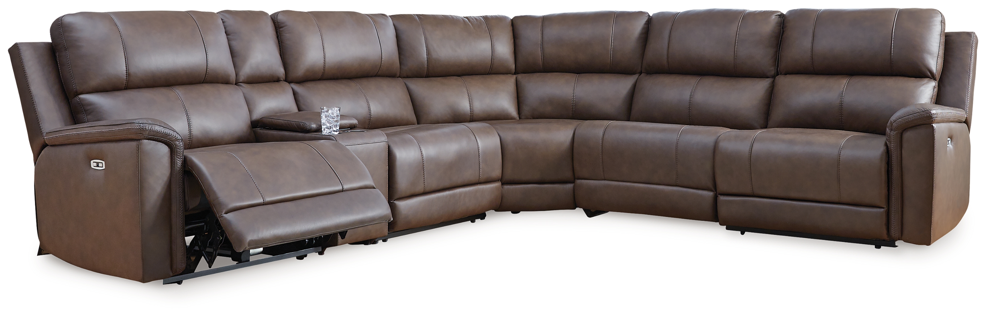 Bleckley - 6-Piece Power Reclining Sectional With LAF And RAF Recliners - Espresso