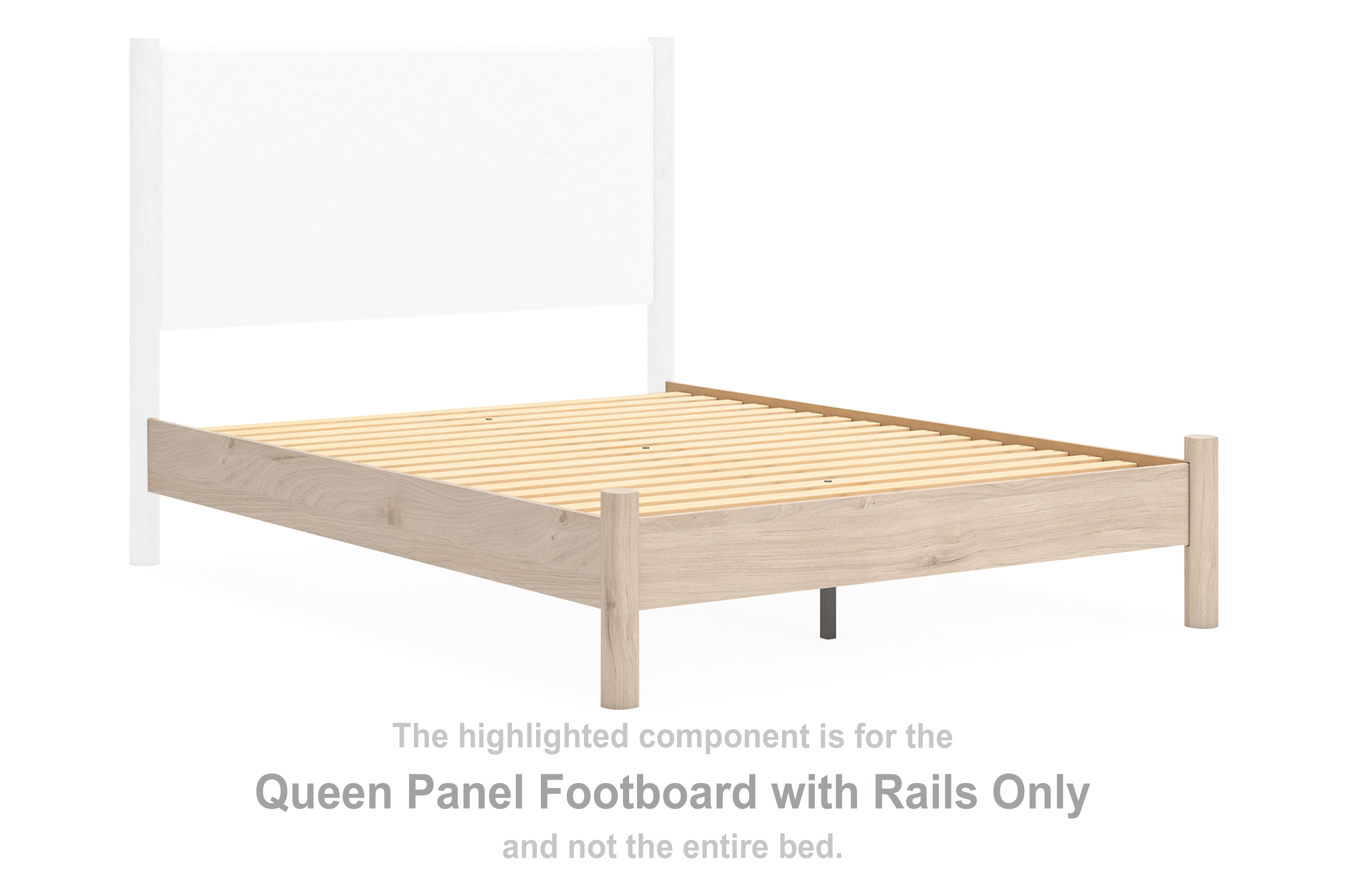 Cadmori - Queen Panel Footboard With Rails - Tan