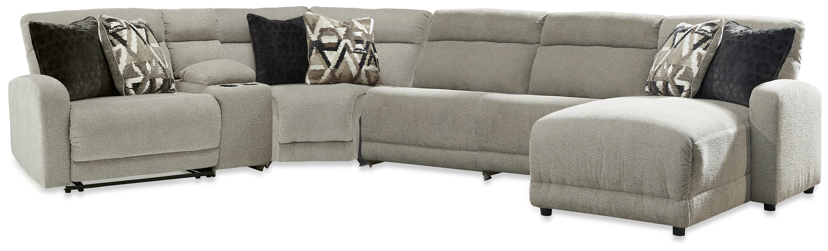 Colleyville - 6-Piece Power Reclining Sectional With RAF Chaise - Stone