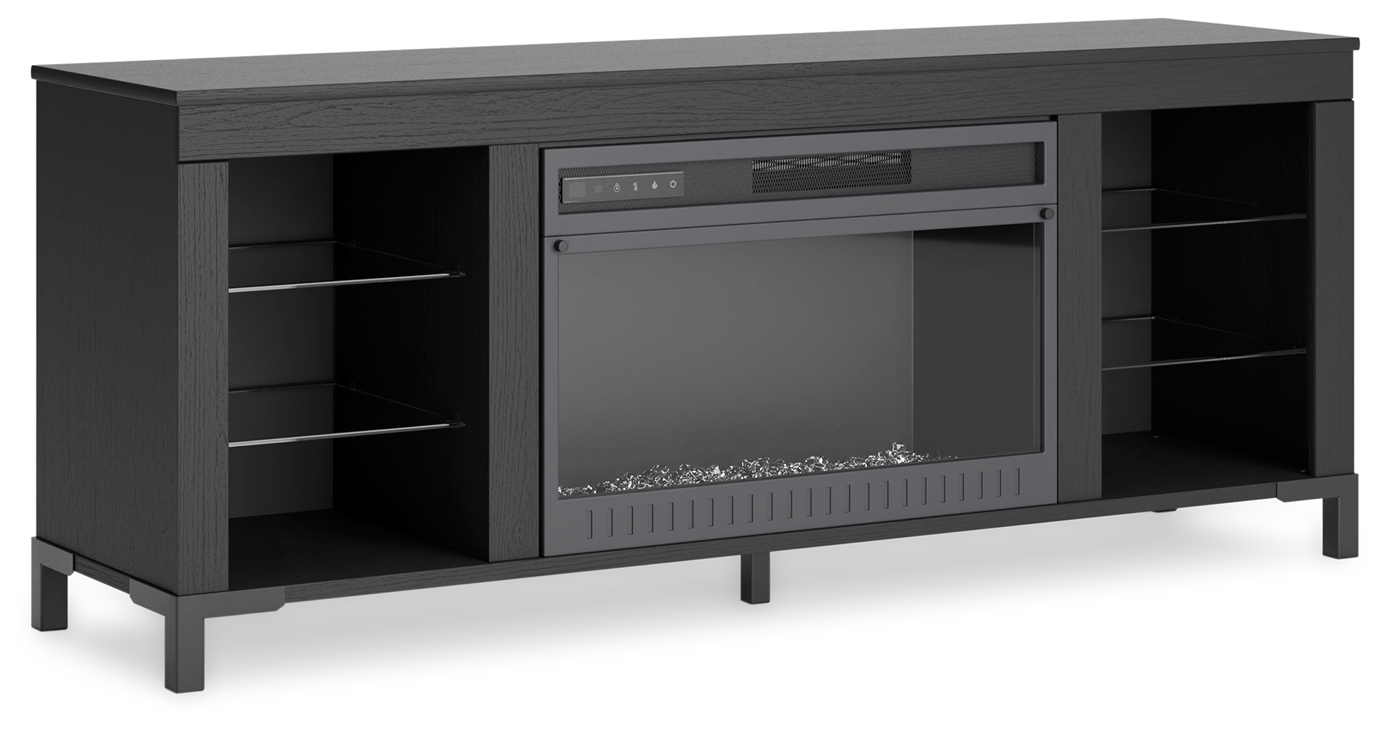 Cayberry - TV Stand With Fireplace - Black