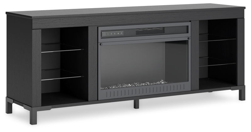 Cayberry - TV Stand With Fireplace - Black