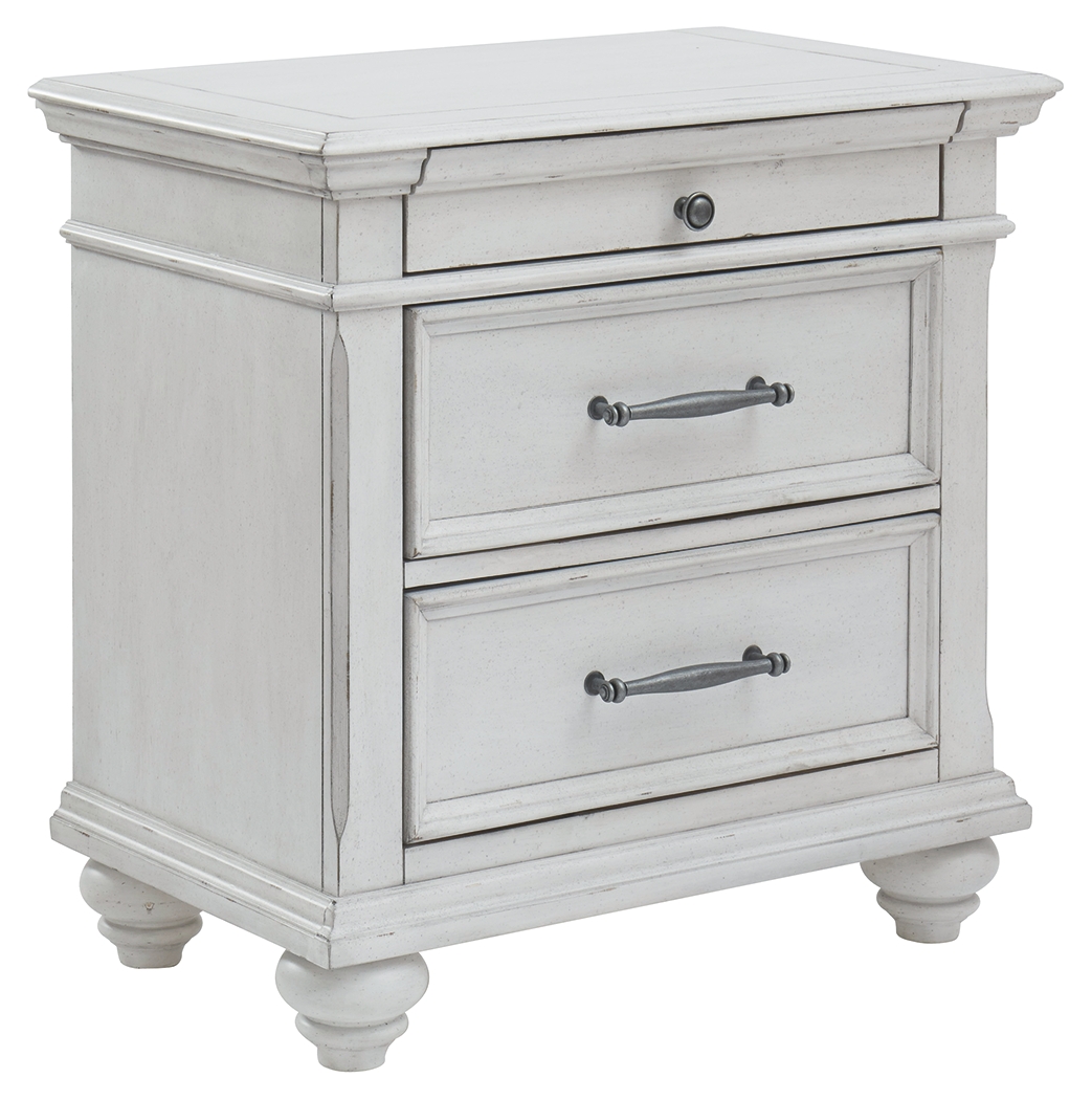 Kanwyn - Three Drawer Night Stand - Whitewash