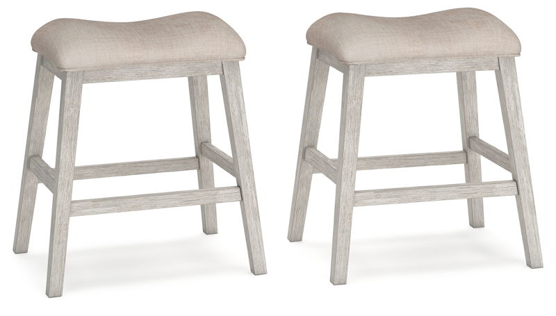 Skempton - Upholstered Stool (Set of 2) - White