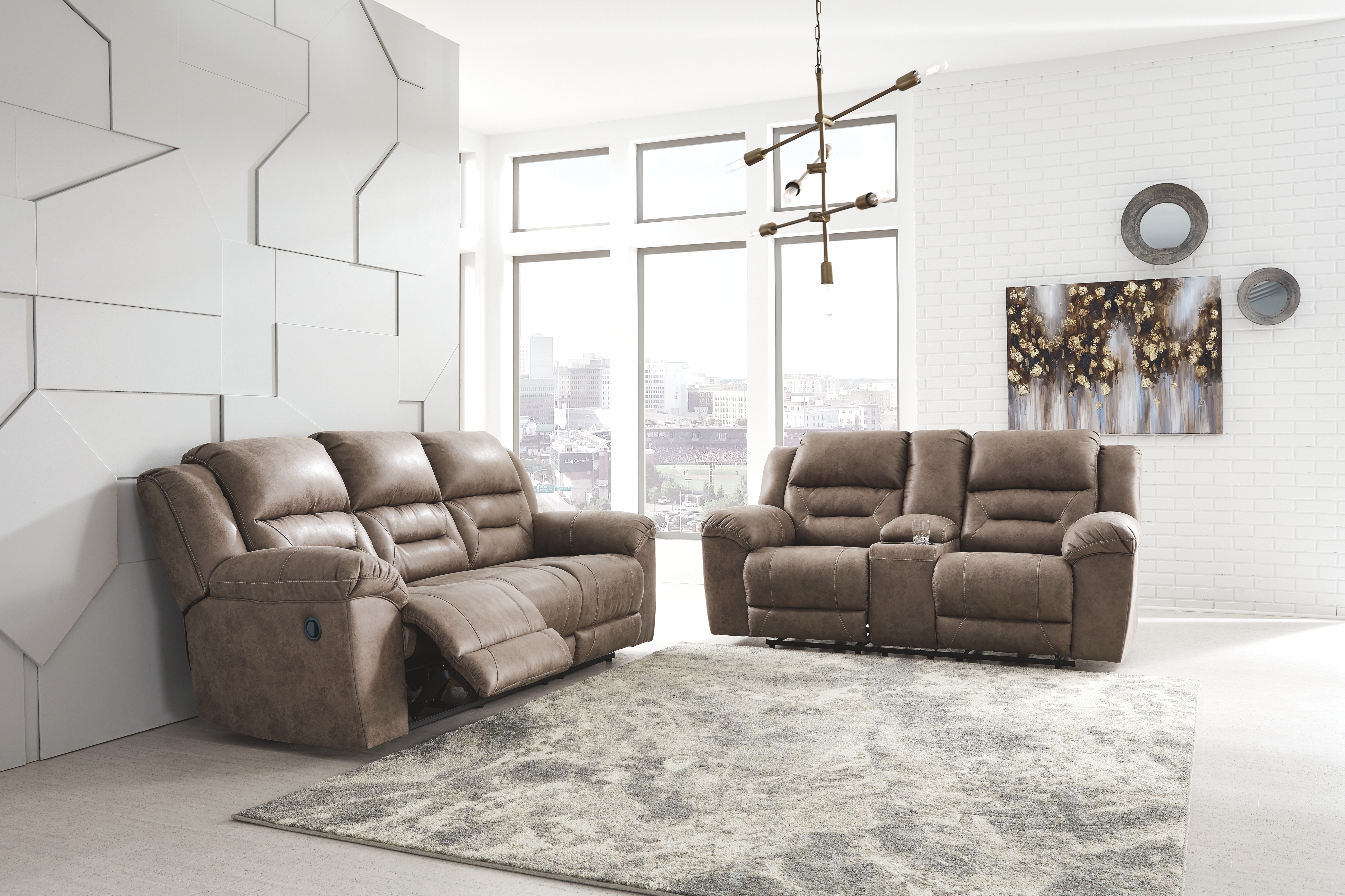 Stoneland - 2 Pc. - Reclining Sofa, Loveseat - Fossil