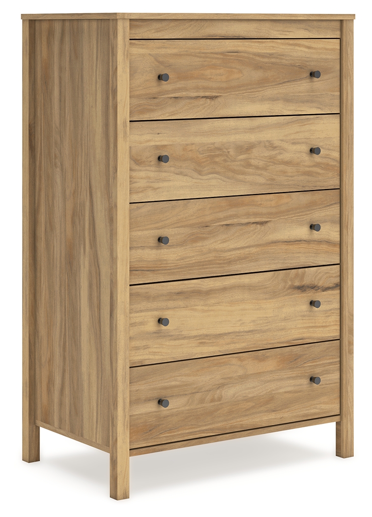 Bermacy - Five Drawer Chest - Light Brown
