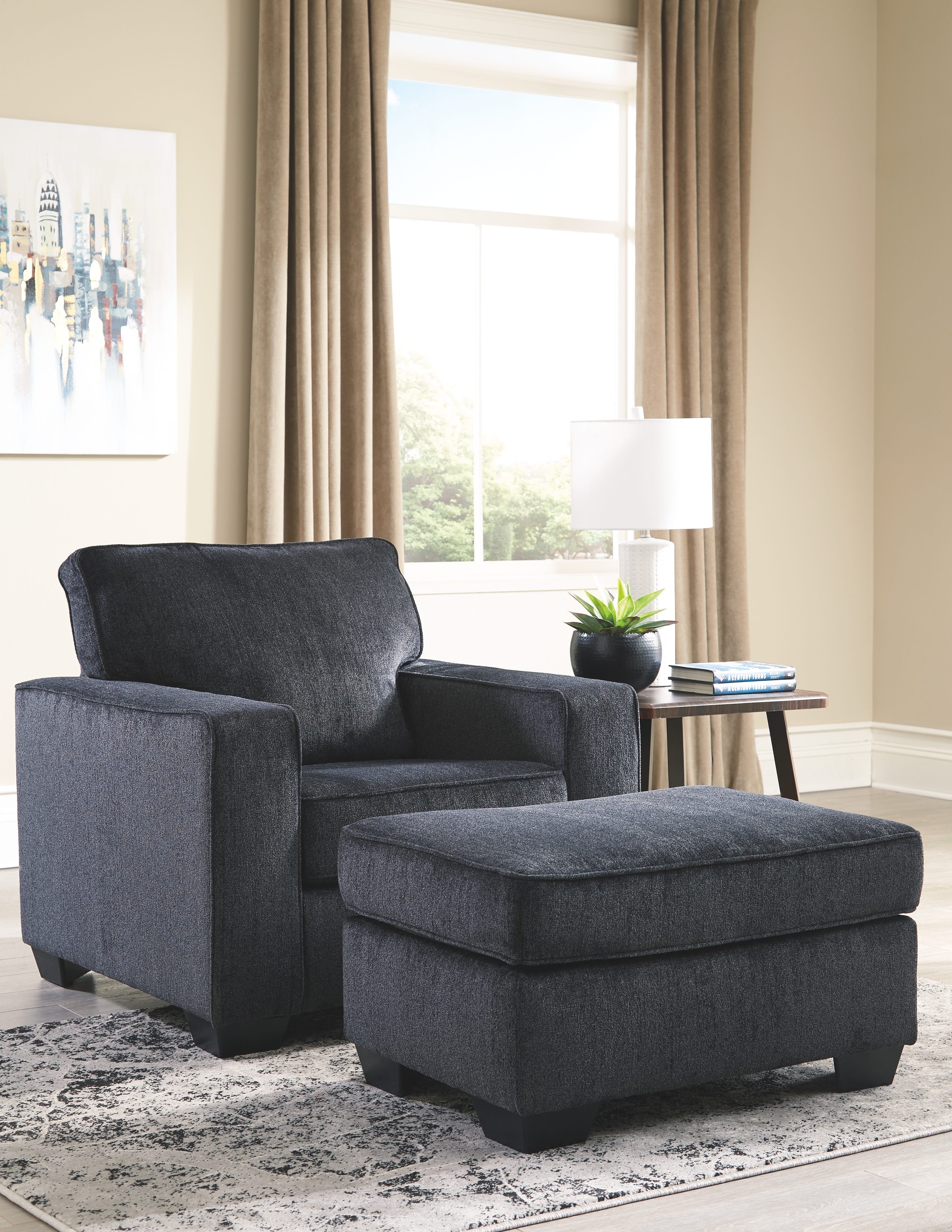 Altari - 2 Pc. - Chair With Ottoman - Slate