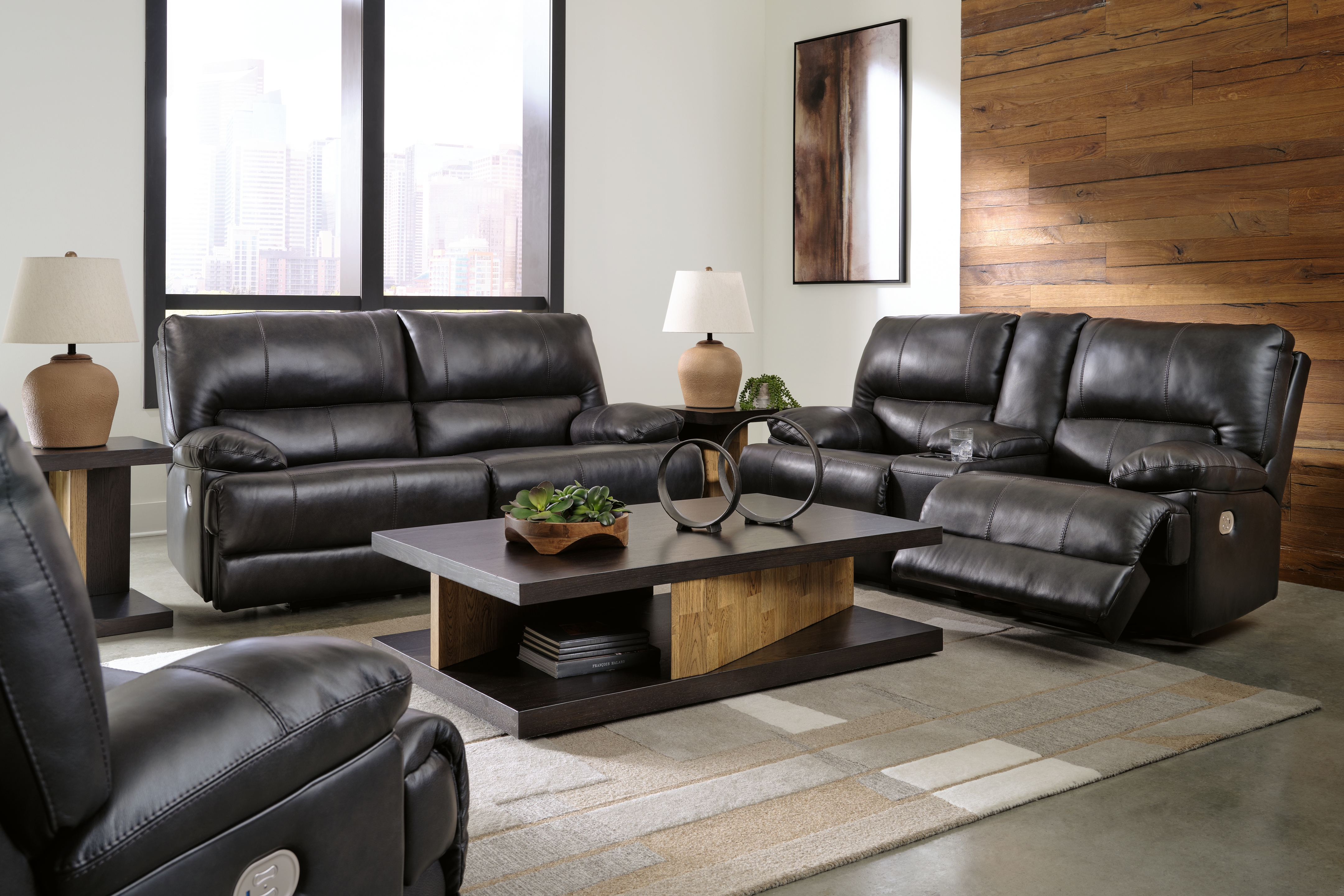Mountainous - 3 Pc. - Power Reclining Sofa, Power Loveseat, Power Recliner - Eclipse