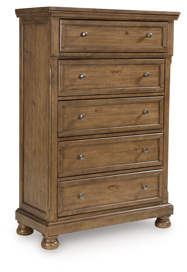 Feddinger - Five Drawer Chest - Medium Brown