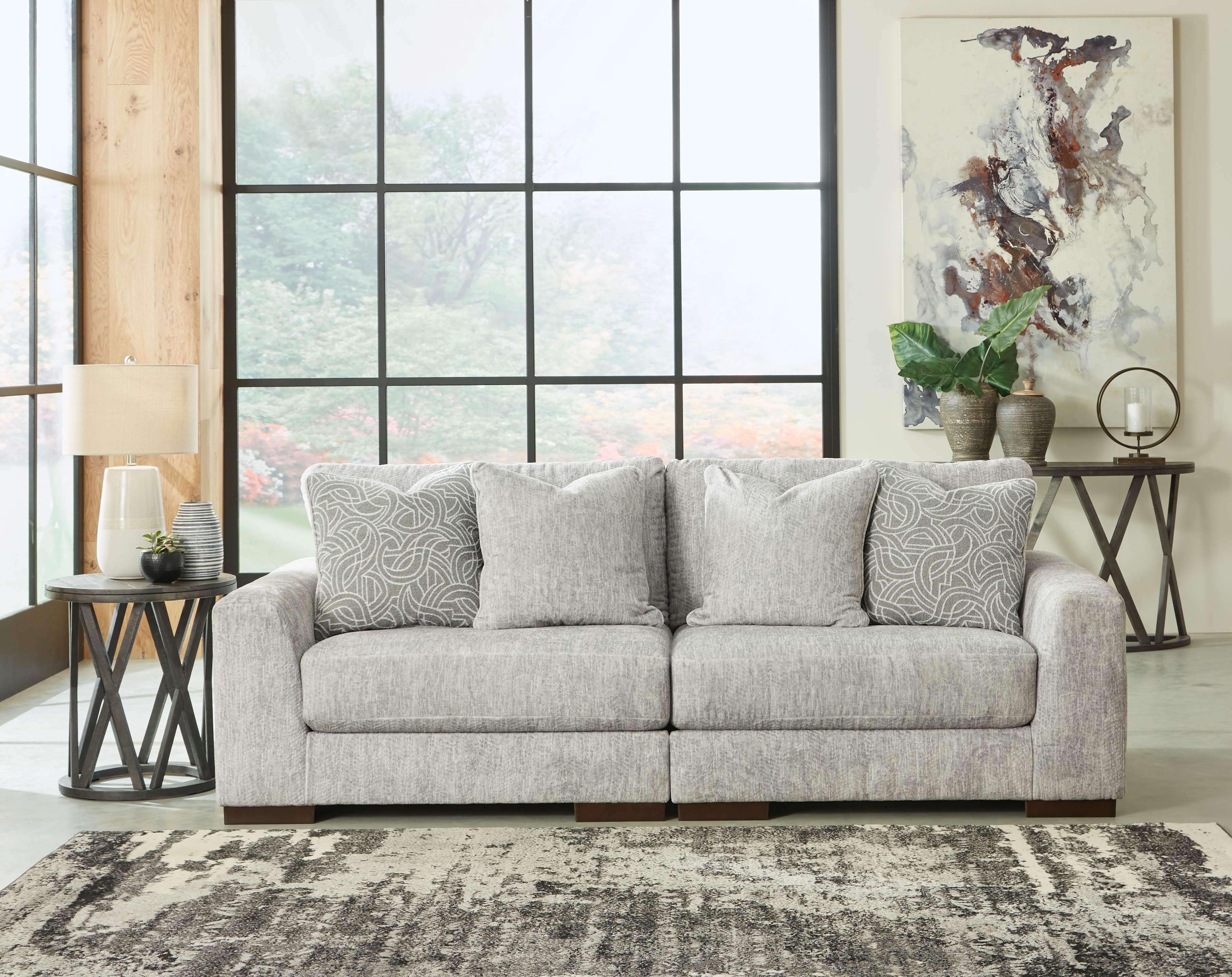 Regent Park - Loveseat 2 Pc Sectional - Pewter
