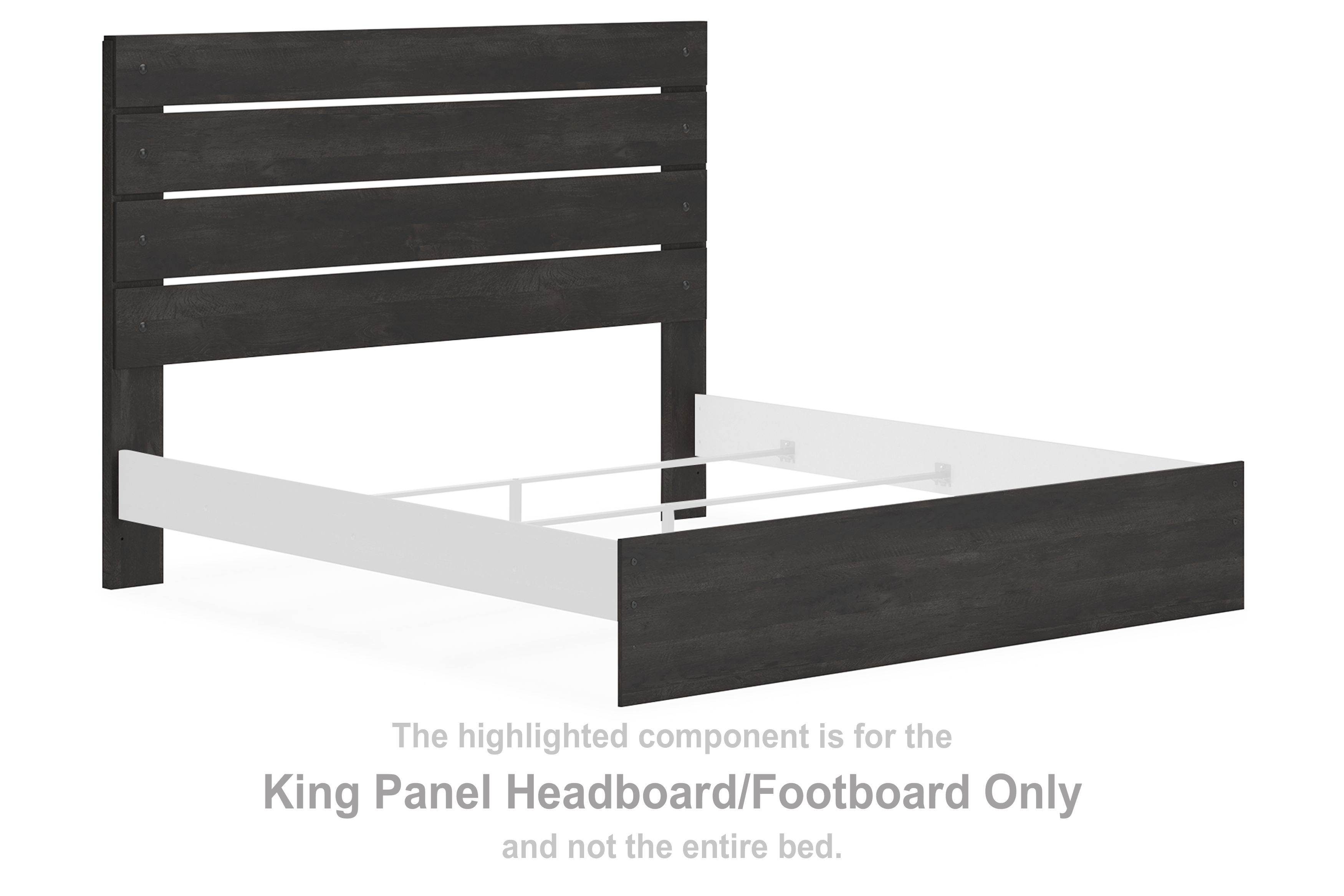 Hollivern - King Panel Headboard/Footboard - Dark Gray