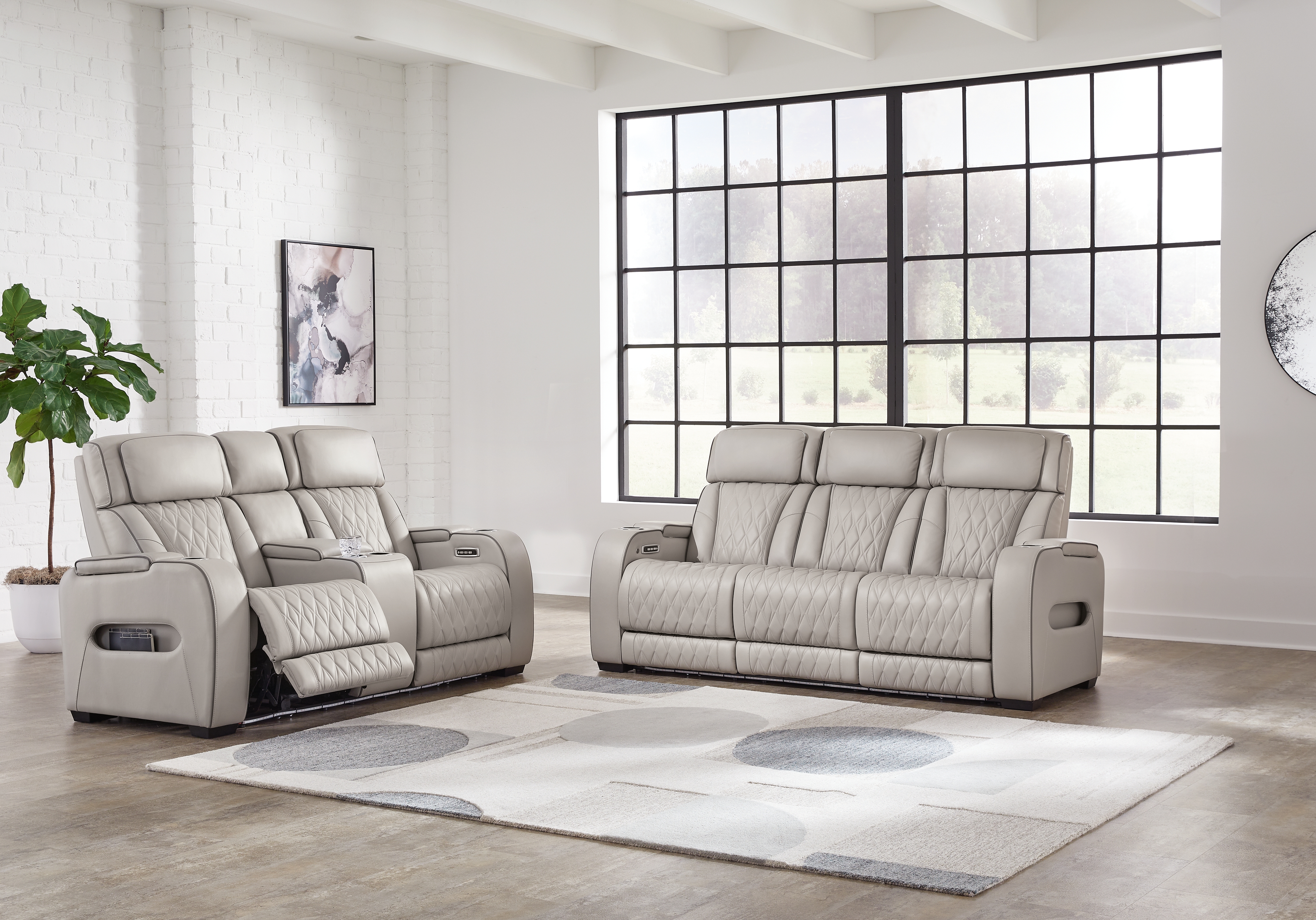 Boyington - 2 Pc. - Power Reclining Sofa, Power Reclining Loveseat - Gray