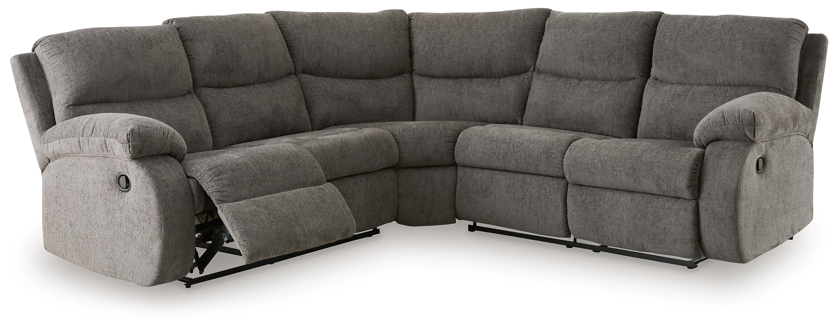 Museum - 2-Piece Reclining Sectional With Raf Reclining Loveseat - Pewter