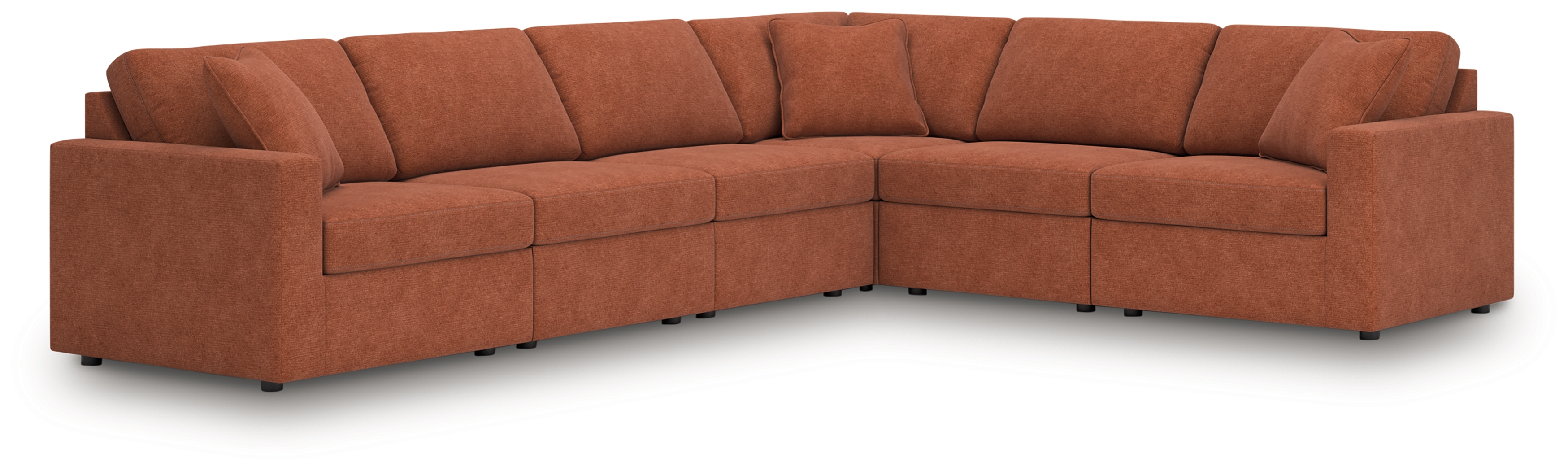 Modmax - 6-Piece Sectional With Laf Corner Chair And Raf Corner Chair - Spice