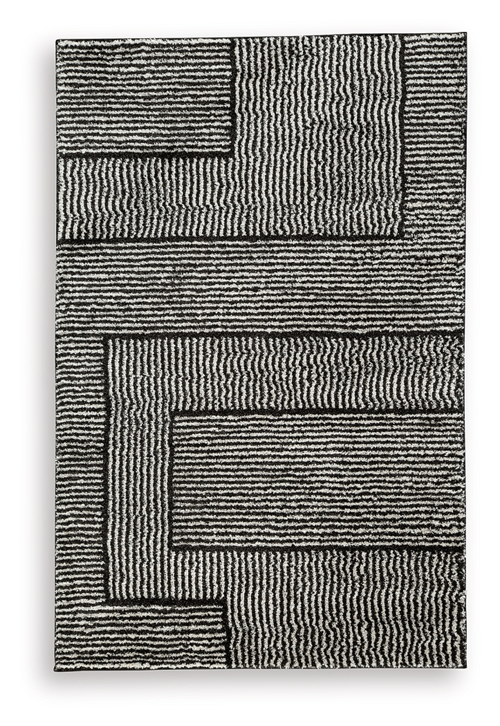 Kurtmen - 5' x 7' Rug - Black / Ivory