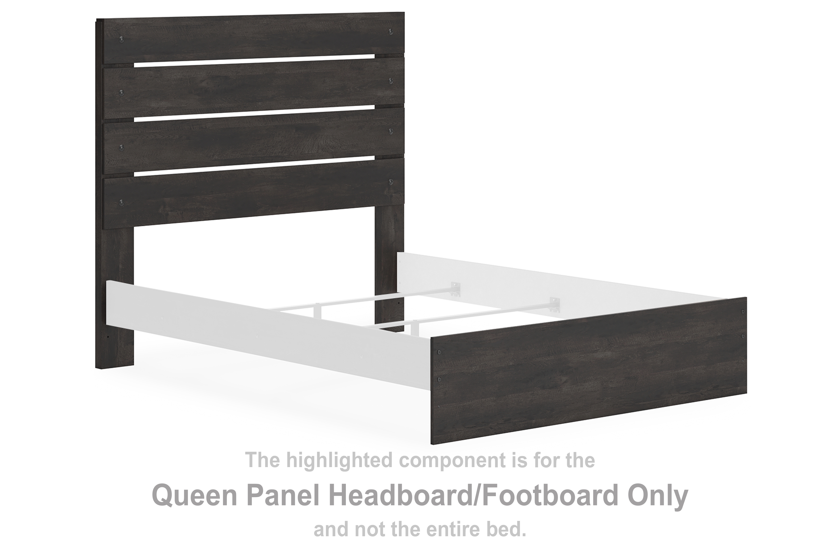 Hollivern - Queen Panel Headboard/Footboard - Dark Gray