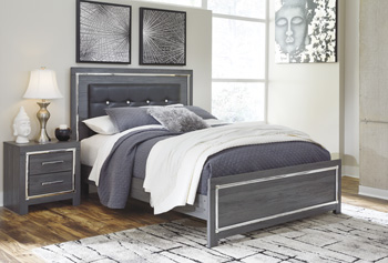 Lodanna - Queen Panel Bed With Roll Slats - Gray