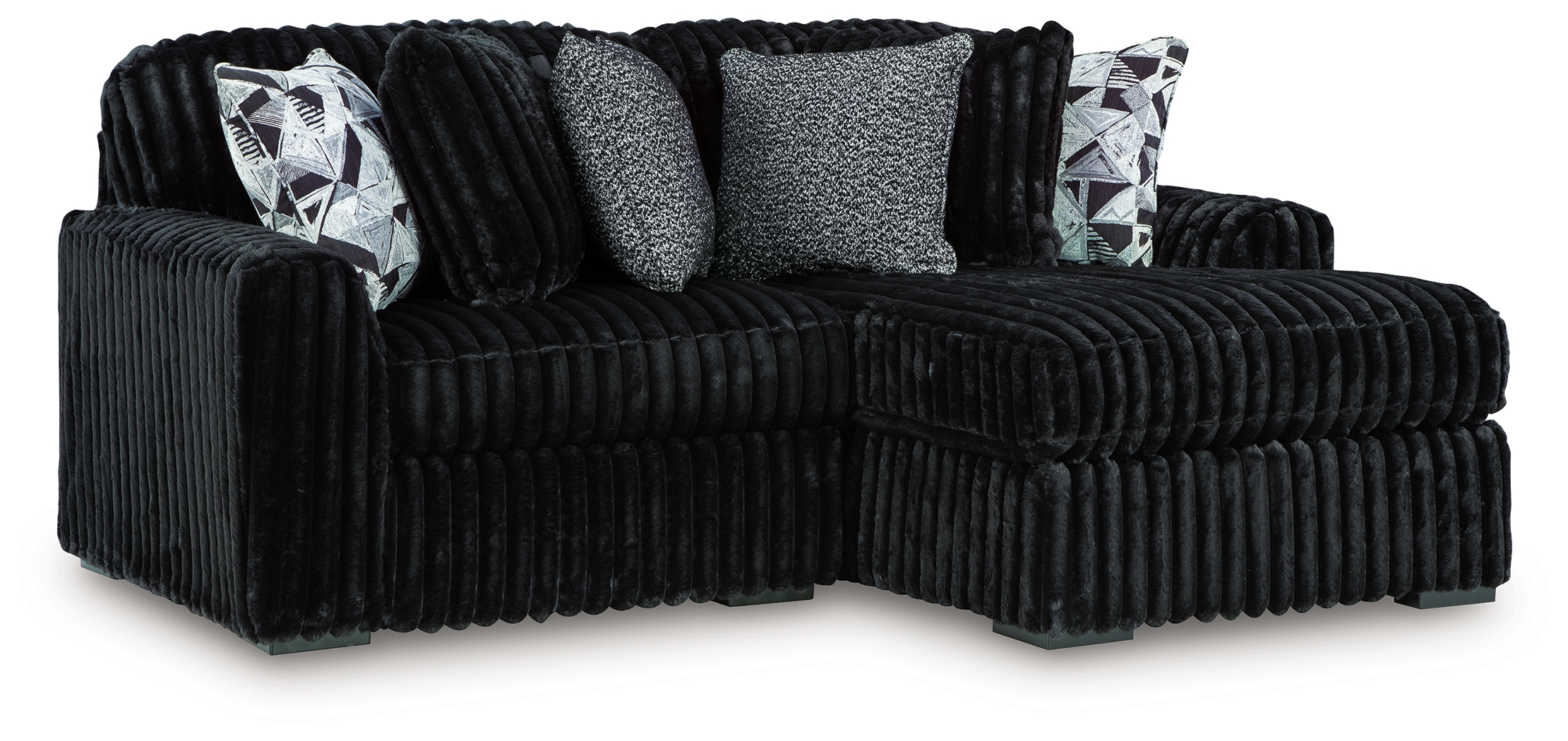 Midnight-Madness - 2-Piece Sectional With Raf Corner Chaise - Onyx