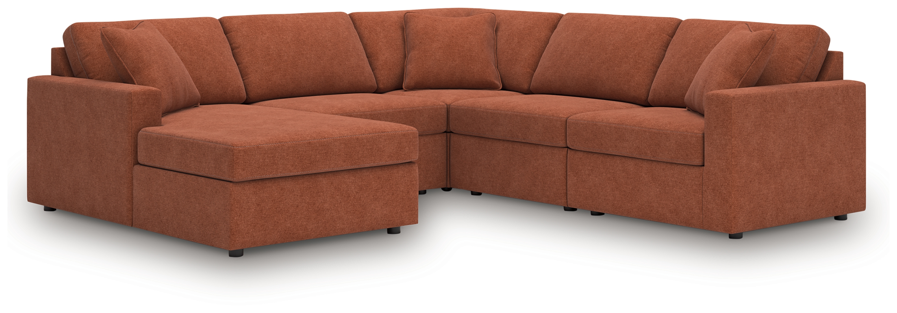 Modmax - 5-Piece Sectional With Laf Corner Chaise, With Raf Corner Chair - Spice