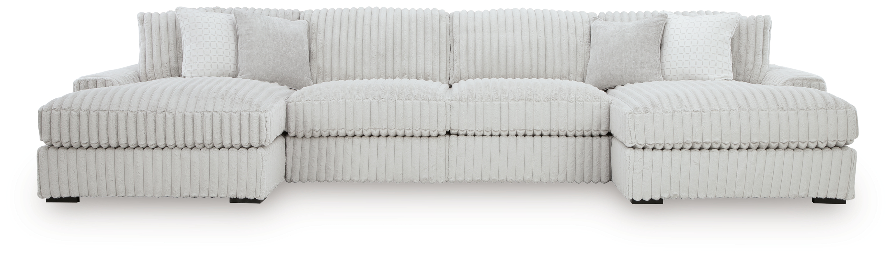 Stupendous - 4-Piece Sectional With Double Chaise - Alloy