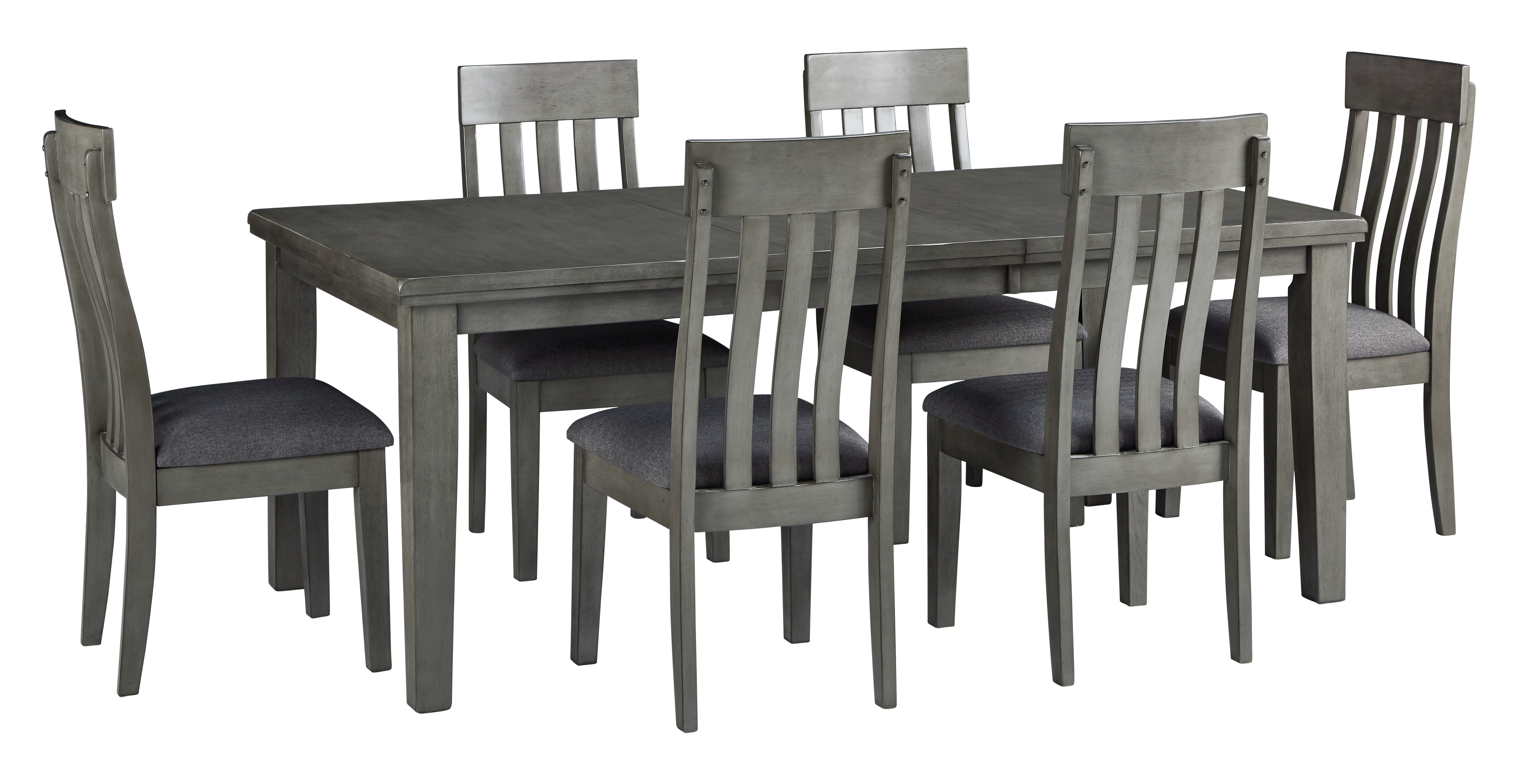 Hallanden - 7 Pc. - Extension Table, 6 Side Chairs - Black / Gray
