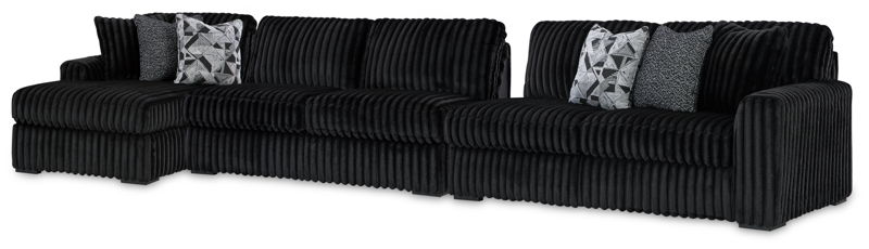Midnight-Madness - 3-Piece Sectional With Laf Corner Chaise - Onyx