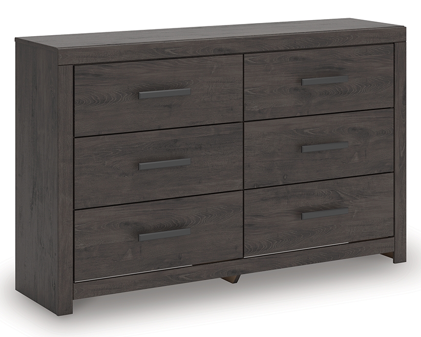 Prendonea - Six Drawer Dresser - Charcoal