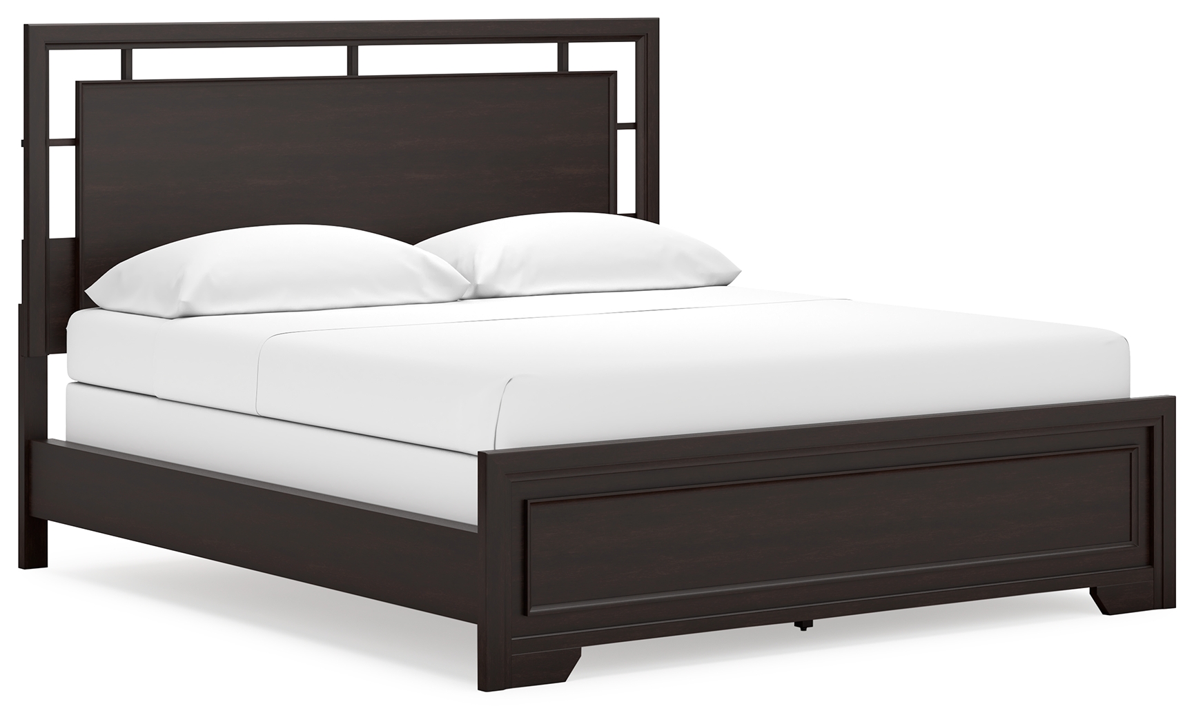 Covetown - California King Panel Bed - Dark Brown