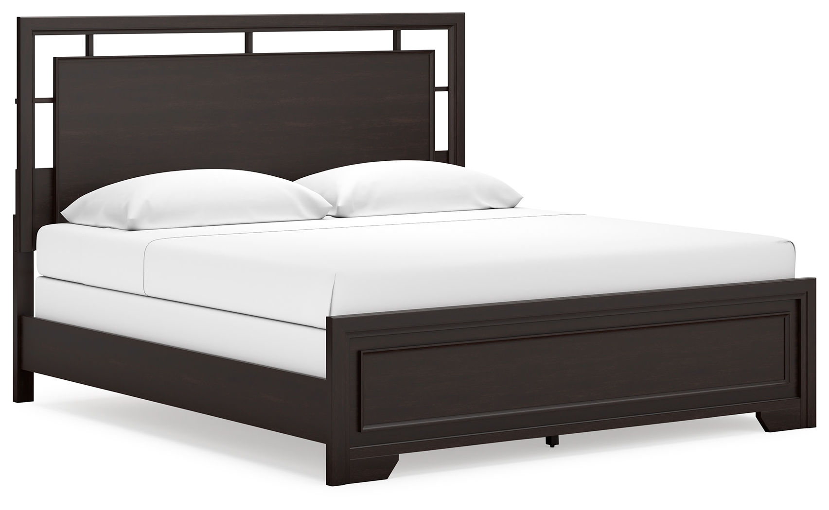 Covetown - King Panel Bed - Dark Brown