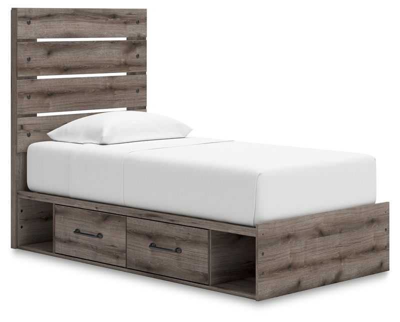 Graystorm - Panel Bed With Storage