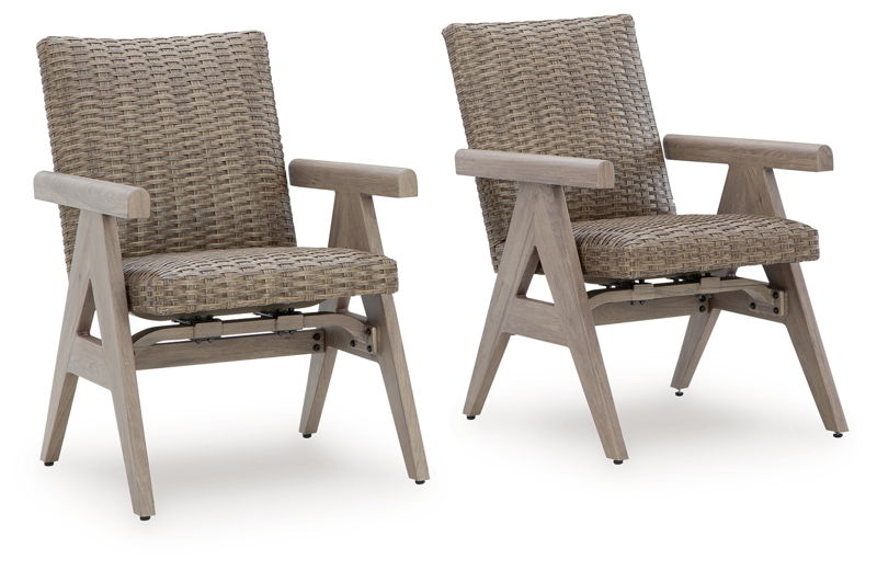 Cliff Trails - Rocking Arm Chair (Set of 2) - Beige