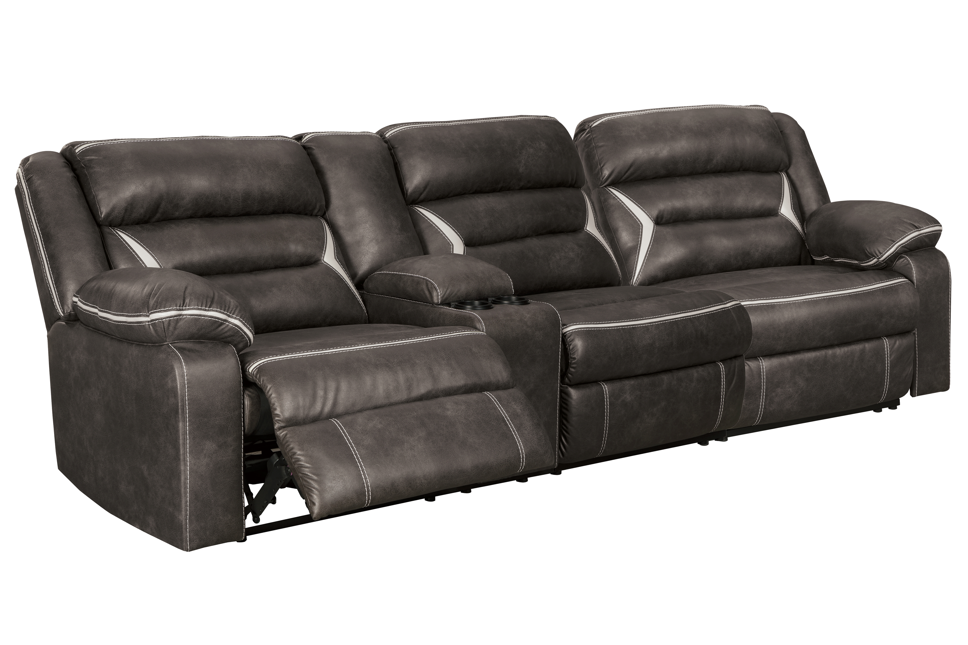 Kincord - Left Arm Facing Power Sofa with Console 2 Pc Sectional - Midnight