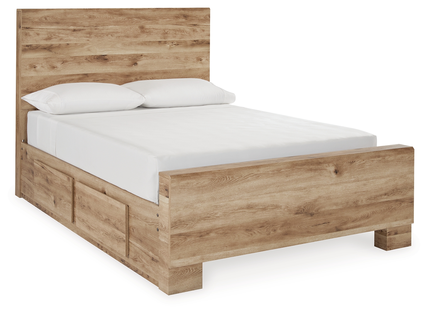 Hyanna - Full Panel Bed With 1 Side Storage - Tan