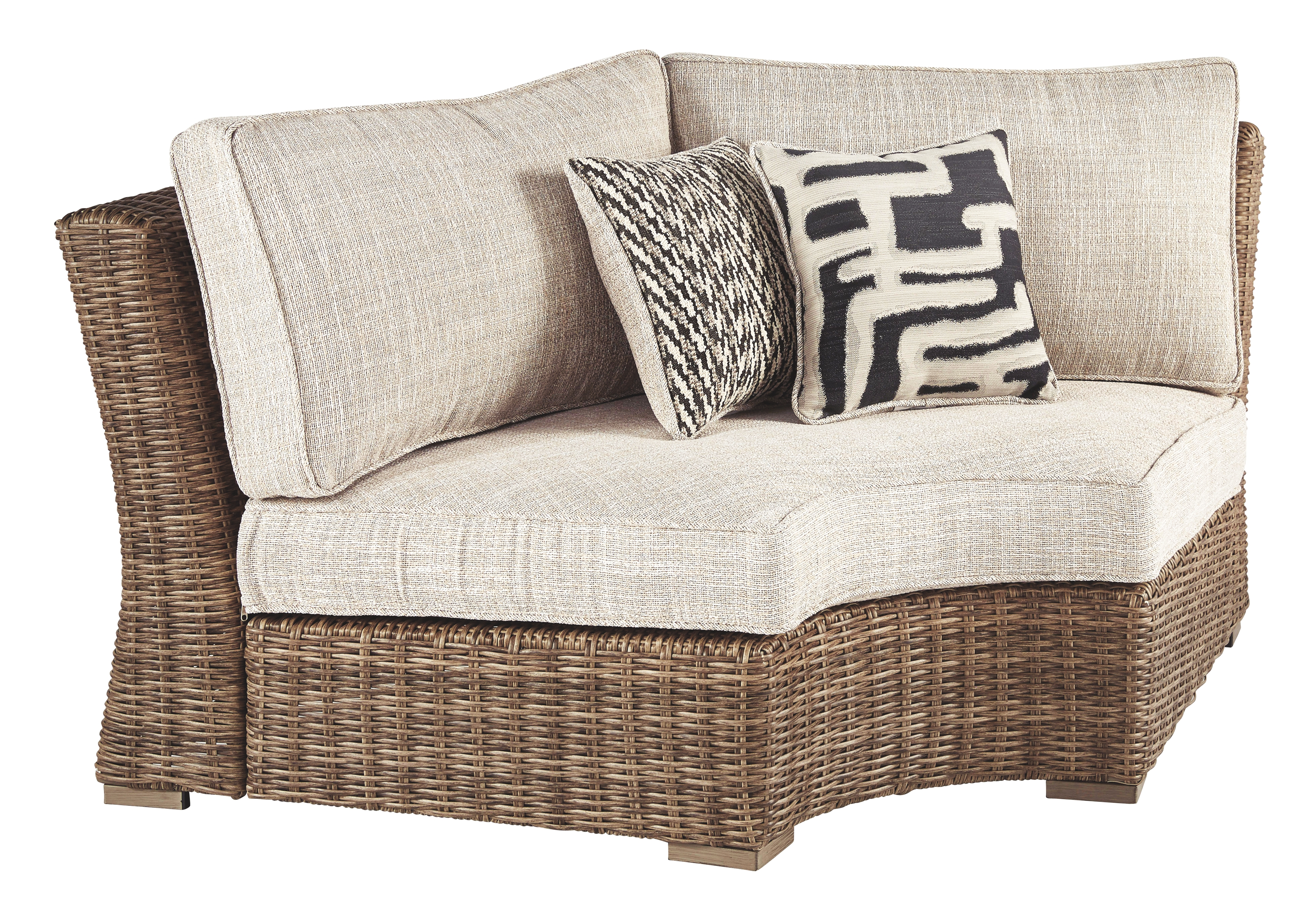 Beachcroft - Curved Corner Chair w/Cushion - Beige