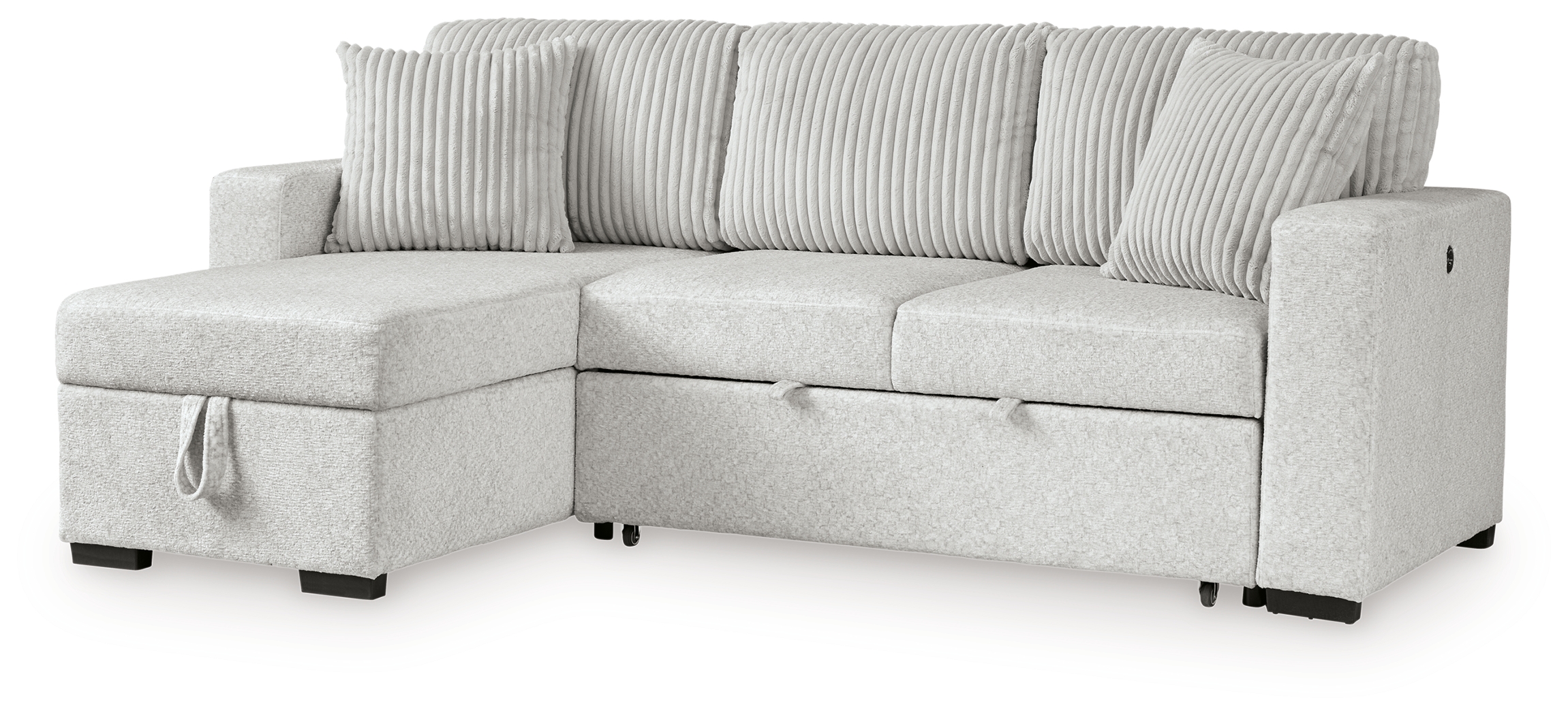 Wohlen - 2-Piece Sectional With Pop Up Sleeper And LAF Corner Chaise - Alloy