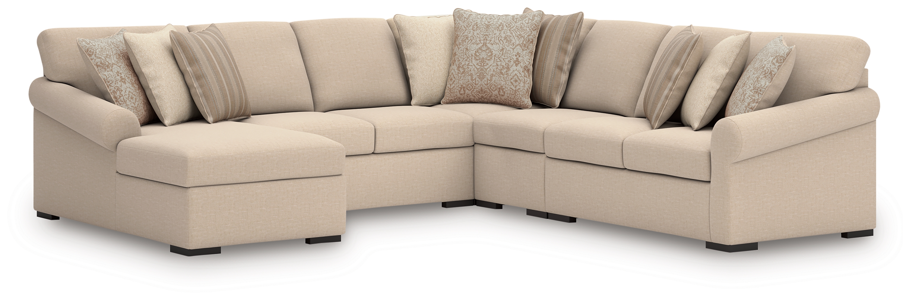 LadyMae - 5-Piece Sectional With LAF Corner Chaise - Twill