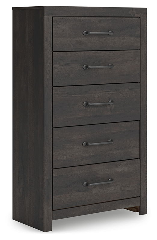 Hollivern - Five Drawer Chest - Dark Gray