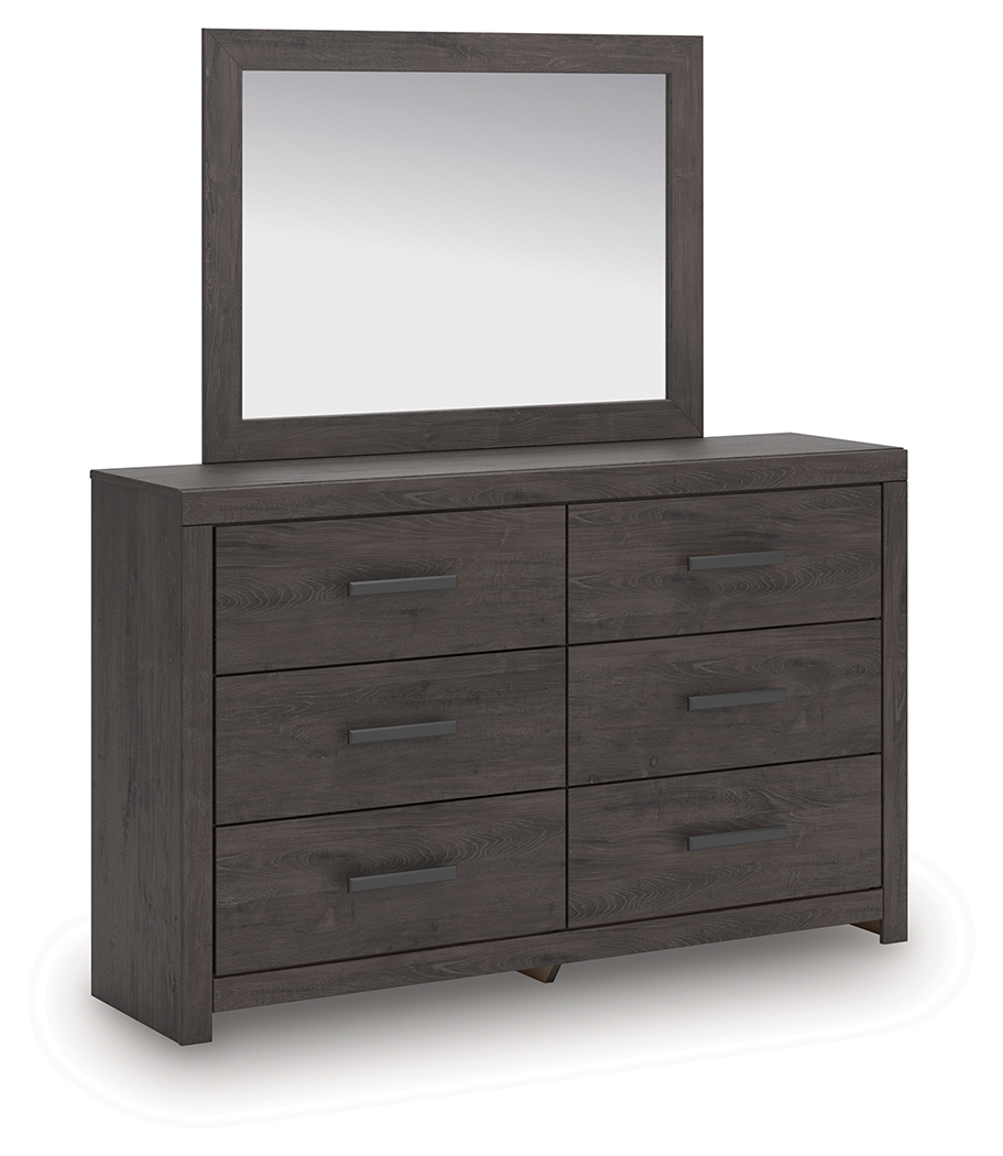 Prendonea - Dresser and Mirror - Charcoal