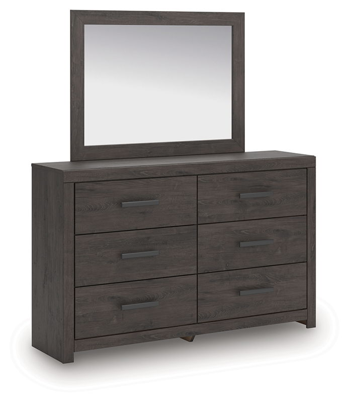 Prendonea - Dresser and Mirror - Charcoal
