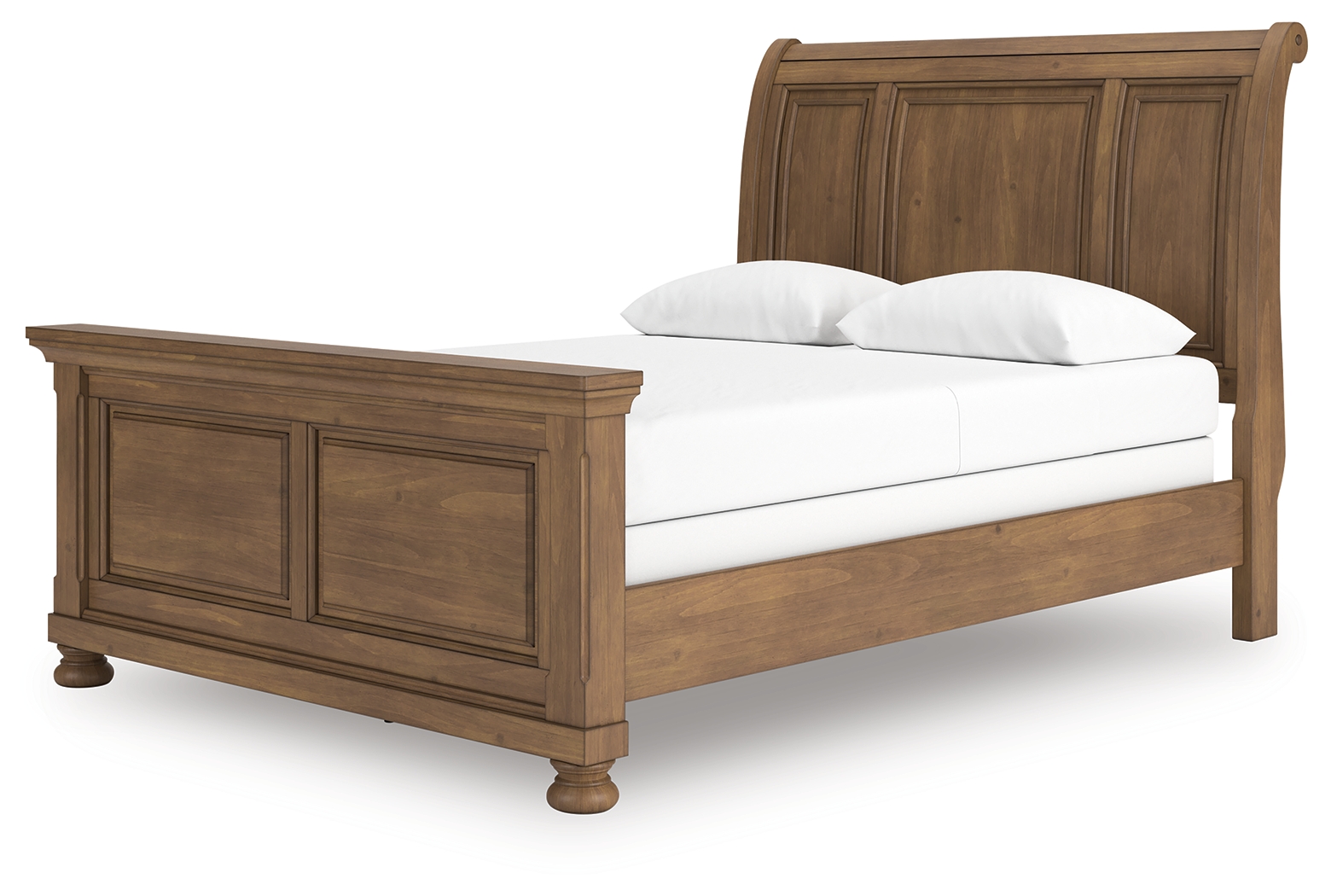Feddinger - Queen Sleigh Bed - Medium Brown