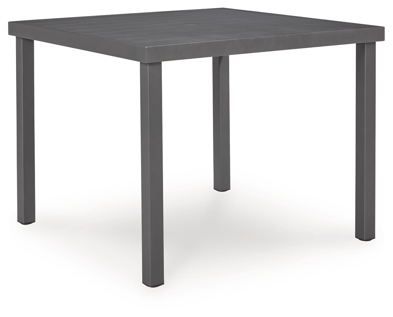 Rocky Creek - Square Dining Table With Umbrella Option - Gray