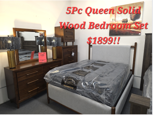 Floor Model Queen 5PC Solid Wood Set