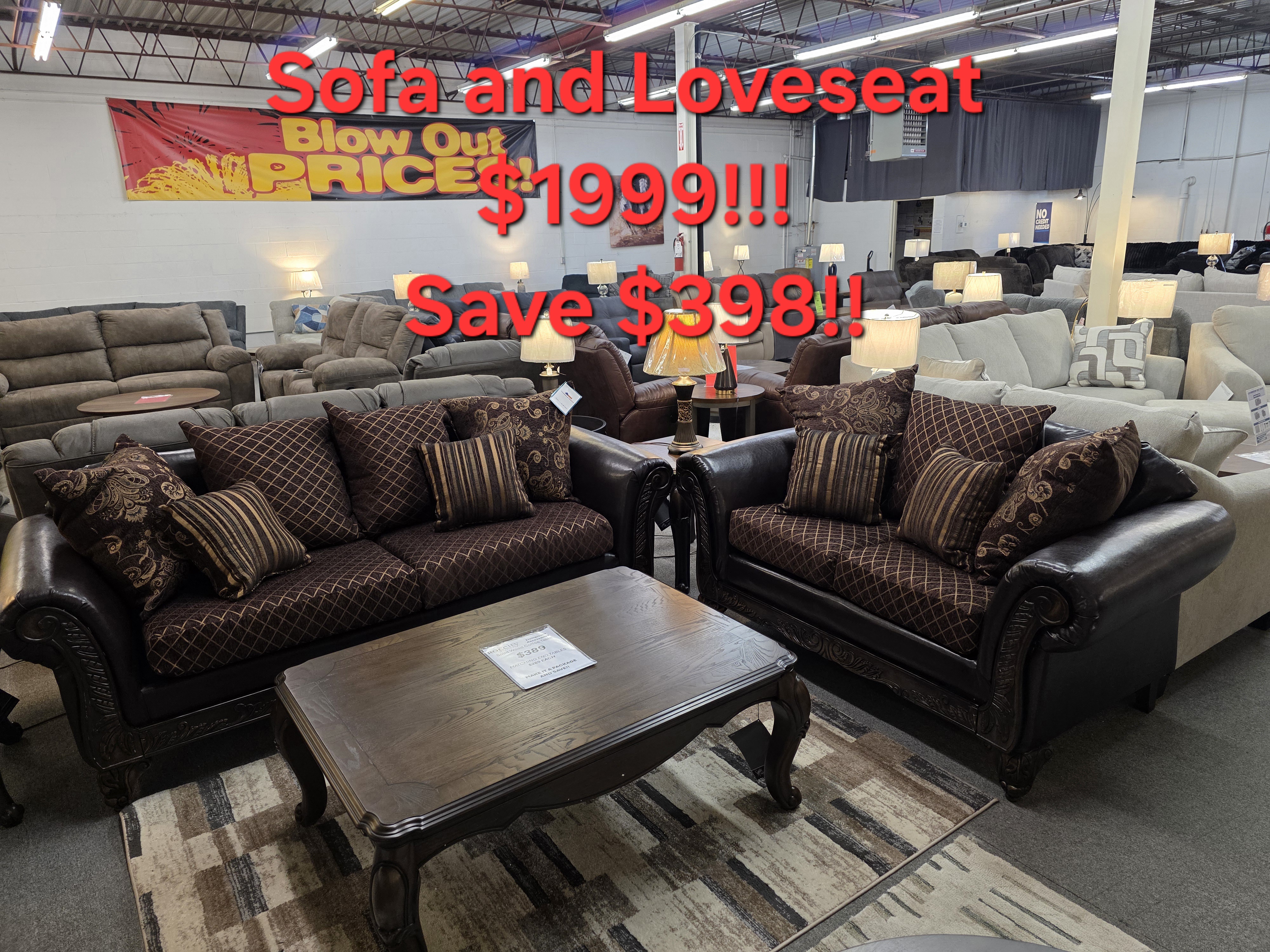 Floor Model Sofa & Love Seat