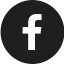 White lowercase f on a solid black circle, representing the Facebook logo.