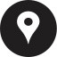 Black circle with a white map location pin icon in the center.