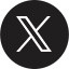 White X logo on a black circular background, representing the social media platform X formerly Twitter.