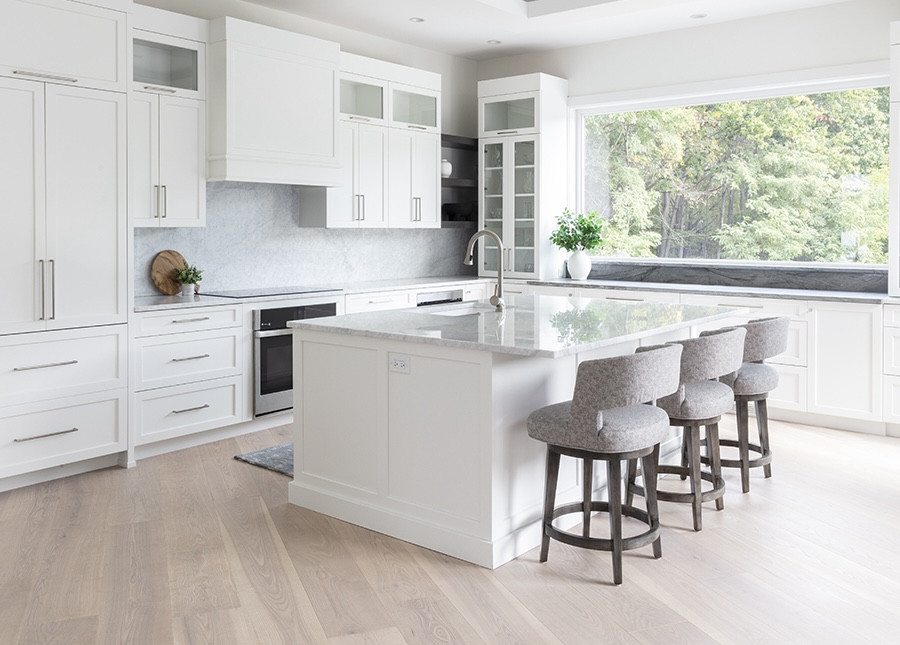 new kitchen white cabinets and island