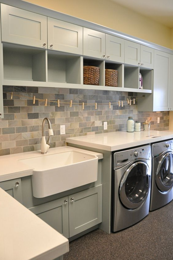 mudroom and laundry room combine