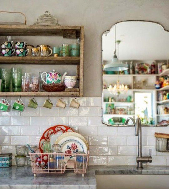 Farmhouse Kitchen Open Shelving